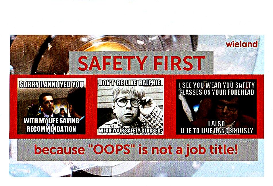Safety-first slide for the shop floor screens